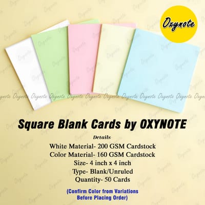 OXYNOTE Square Blank Cards - 4x4 inch - 50 Cards_img_0