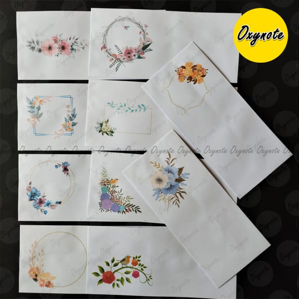 10 Pieces Premium Designed Envelope of 10 Different Designs by OXYNOTE