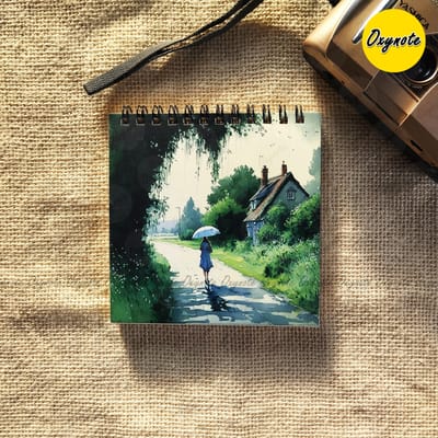 Walk Watercolor Painting Square Sketchbook by OXYNOTE_img_0
