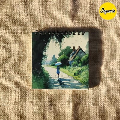 Walk Watercolor Painting Square Sketchbook by OXYNOTE_img_4