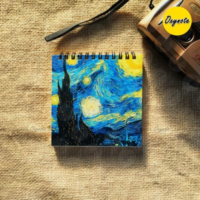 Starry Night Painting Square Sketchbook by OXYNOTE_img_0